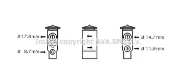 RT1334 AVA QUALITY COOLING Расширительный клапан, кондиционер RT1334 AVA QUALITY COOLING Расширительный клапан, кондиционер