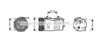 VWK046 AVA QUALITY COOLING Компрессор, кондиционер VWK046 AVA QUALITY COOLING Компрессор, кондиционер