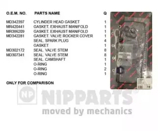 J1245077 NIPPARTS Комплект прокладок, головка цилиндра J1245077 NIPPARTS Комплект прокладок, головка цилиндра