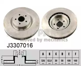 J3307016 NIPPARTS Тормозной диск J3307016 NIPPARTS Тормозной диск