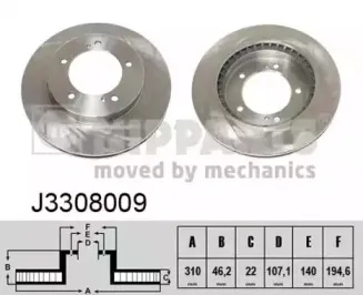 J3308009 NIPPARTS Тормозной диск J3308009 NIPPARTS Тормозной диск