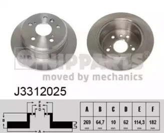 J3312025 NIPPARTS Тормозной диск J3312025 NIPPARTS Тормозной диск