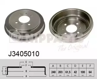 J3405010 NIPPARTS Тормозной барабан J3405010 NIPPARTS Тормозной барабан