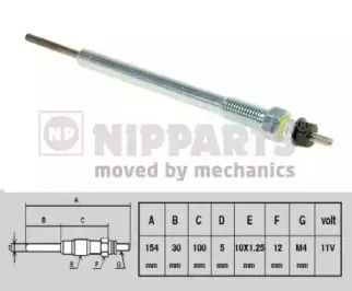 J5710302 NIPPARTS Свеча накаливания J5710302 NIPPARTS Свеча накаливания