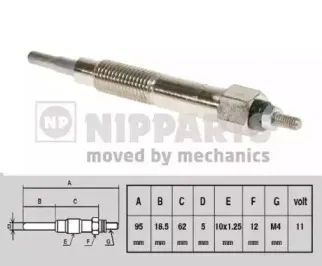 J5711016 NIPPARTS Свеча накаливания J5711016 NIPPARTS Свеча накаливания