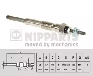 J5712009 NIPPARTS Свеча накаливания J5712009 NIPPARTS Свеча накаливания