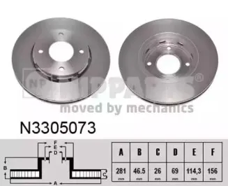 N3305073 NIPPARTS Тормозной диск N3305073 NIPPARTS Тормозной диск