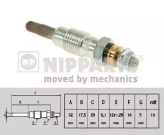 N5713013 NIPPARTS Свеча накаливания N5713013 NIPPARTS Свеча накаливания