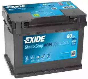 EK600 EXIDE Стартерная аккумуляторная батарея EK600 EXIDE Стартерная аккумуляторная батарея