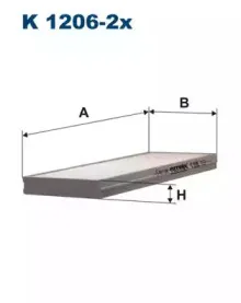 K1206-2x FILTRON Фильтр, воздух во внутренном пространстве K1206-2x FILTRON Фильтр, воздух во внутренном пространстве