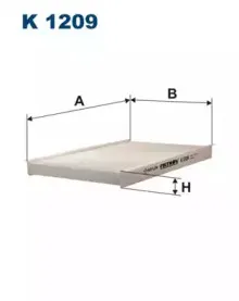 K1209 FILTRON Фильтр, воздух во внутренном пространстве K1209 FILTRON Фильтр, воздух во внутренном пространстве