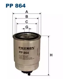 PP864 FILTRON Топливный фильтр PP864 FILTRON Топливный фильтр