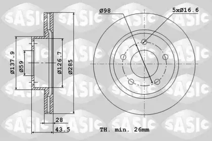 2464P24J SASIC Тормозной диск 2464P24J SASIC Тормозной диск