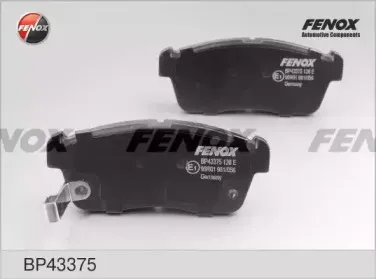 BP43375 FENOX Комплект тормозных колодок, дисковый тормоз BP43375 FENOX Комплект тормозных колодок, дисковый тормоз