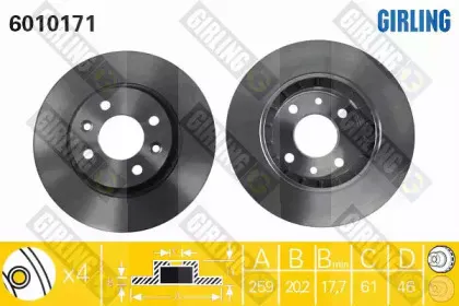 6010171 GIRLING Тормозной диск 6010171 GIRLING Тормозной диск