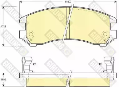 6108829 GIRLING Комплект тормозных колодок, дисковый тормоз 6108829 GIRLING Комплект тормозных колодок, дисковый тормоз