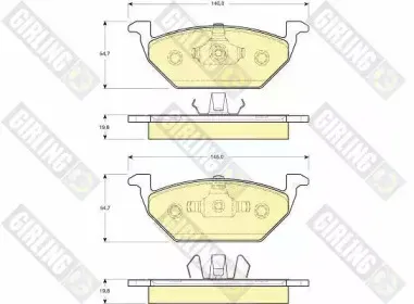 6113575 GIRLING Комплект тормозных колодок, дисковый тормоз 6113575 GIRLING Комплект тормозных колодок, дисковый тормоз