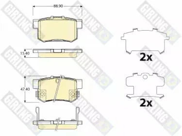 6135169 GIRLING Комплект тормозных колодок, дисковый тормоз 6135169 GIRLING Комплект тормозных колодок, дисковый тормоз