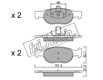 081.2 fri.tech. Комплект тормозных колодок, дисковый тормоз 081.2 fri.tech. Комплект тормозных колодок, дисковый тормоз