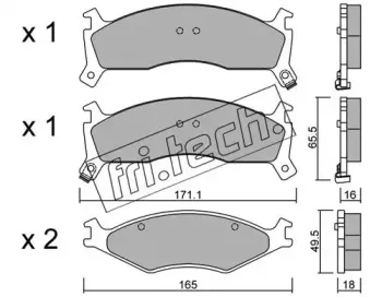 384.0 fri.tech. Комплект тормозных колодок, дисковый тормоз 384.0 fri.tech. Комплект тормозных колодок, дисковый тормоз