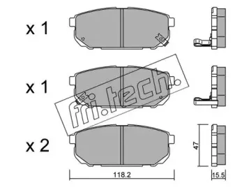 532.0 fri.tech. Комплект тормозных колодок, дисковый тормоз 532.0 fri.tech. Комплект тормозных колодок, дисковый тормоз