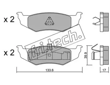 538.0 fri.tech. Комплект тормозных колодок, дисковый тормоз 538.0 fri.tech. Комплект тормозных колодок, дисковый тормоз