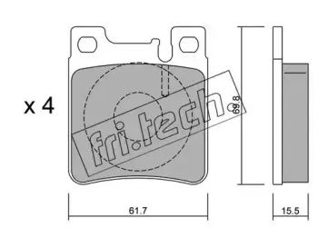 583.0 fri.tech. Комплект тормозных колодок, дисковый тормоз 583.0 fri.tech. Комплект тормозных колодок, дисковый тормоз