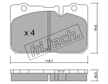 773.0 fri.tech. Комплект тормозных колодок, дисковый тормоз 773.0 fri.tech. Комплект тормозных колодок, дисковый тормоз