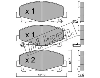 884.0 fri.tech. Комплект тормозных колодок, дисковый тормоз 884.0 fri.tech. Комплект тормозных колодок, дисковый тормоз