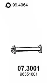 07.3001 ASSO Труба выхлопного газа 07.3001 ASSO Труба выхлопного газа