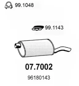 07.7002 ASSO Глушитель выхлопных газов конечный 07.7002 ASSO Глушитель выхлопных газов конечный
