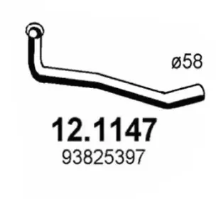 12.1147 ASSO Труба выхлопного газа 12.1147 ASSO Труба выхлопного газа
