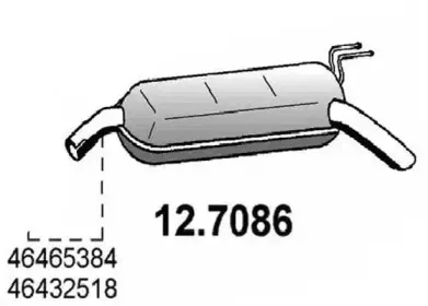 12.7086 ASSO Глушитель выхлопных газов конечный 12.7086 ASSO Глушитель выхлопных газов конечный