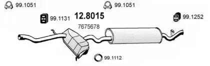 12.8015 ASSO Средний / конечный глушитель ОГ 12.8015 ASSO Средний / конечный глушитель ОГ