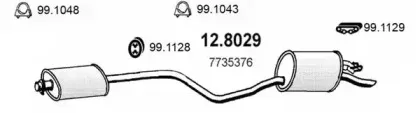 12.8029 ASSO Средний / конечный глушитель ОГ 12.8029 ASSO Средний / конечный глушитель ОГ