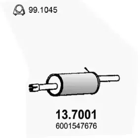 13.7001 ASSO Глушитель выхлопных газов конечный 13.7001 ASSO Глушитель выхлопных газов конечный