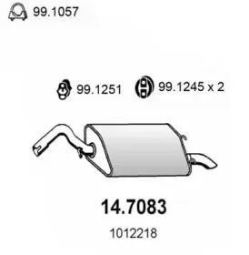 14.7083 ASSO Глушитель выхлопных газов конечный 14.7083 ASSO Глушитель выхлопных газов конечный