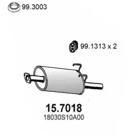 15.7018 ASSO Глушитель выхлопных газов конечный 15.7018 ASSO Глушитель выхлопных газов конечный