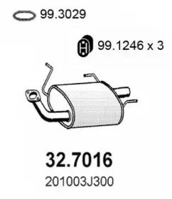 32.7016 ASSO Глушитель выхлопных газов конечный 32.7016 ASSO Глушитель выхлопных газов конечный