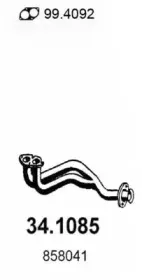 34.1085 ASSO Труба выхлопного газа 34.1085 ASSO Труба выхлопного газа