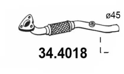34.4018 ASSO Труба выхлопного газа 34.4018 ASSO Труба выхлопного газа