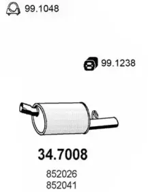 34.7008 ASSO Глушитель выхлопных газов конечный 34.7008 ASSO Глушитель выхлопных газов конечный