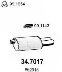 34.7017 ASSO Глушитель выхлопных газов конечный 34.7017 ASSO Глушитель выхлопных газов конечный