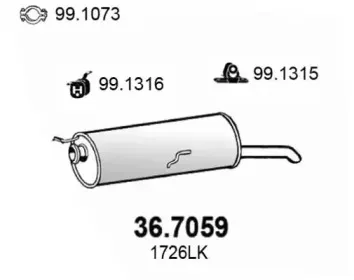 36.7059 ASSO Глушитель выхлопных газов конечный 36.7059 ASSO Глушитель выхлопных газов конечный