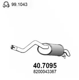 40.7095 ASSO Глушитель выхлопных газов конечный 40.7095 ASSO Глушитель выхлопных газов конечный