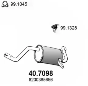 40.7098 ASSO Глушитель выхлопных газов конечный 40.7098 ASSO Глушитель выхлопных газов конечный