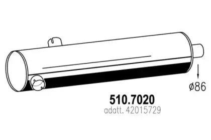 5107020 ASSO Средний / конечный глушитель ОГ 5107020 ASSO Средний / конечный глушитель ОГ