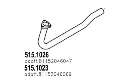 515.1023 ASSO Труба выхлопного газа 515.1023 ASSO Труба выхлопного газа