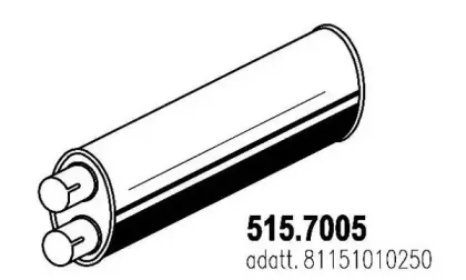 515.7005 ASSO Средний / конечный глушитель ОГ 515.7005 ASSO Средний / конечный глушитель ОГ