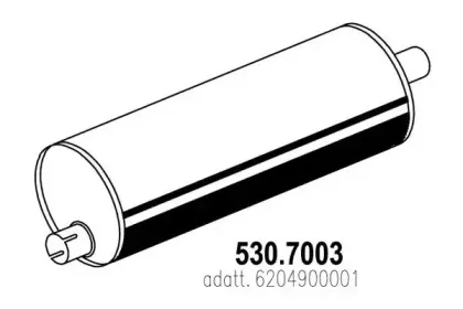 530.7003 ASSO Средний / конечный глушитель ОГ 530.7003 ASSO Средний / конечный глушитель ОГ
